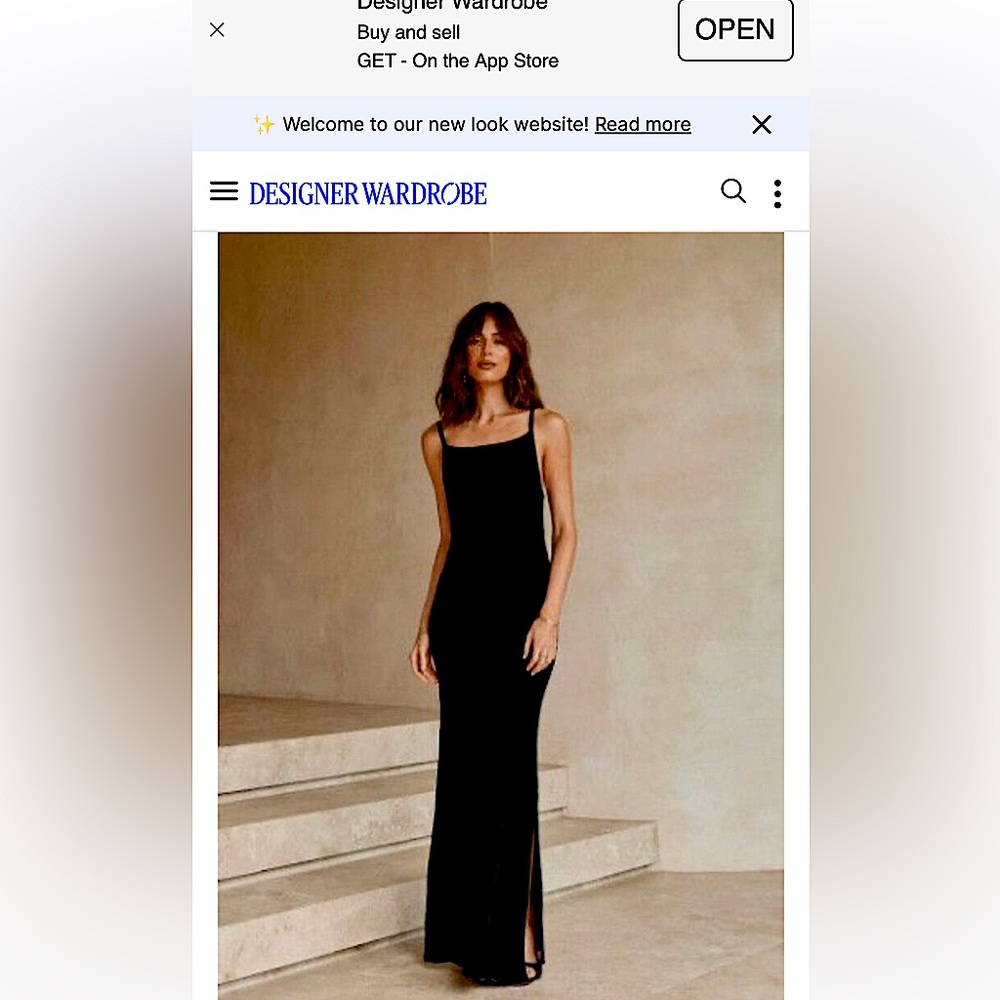 Athena black knit midi dress